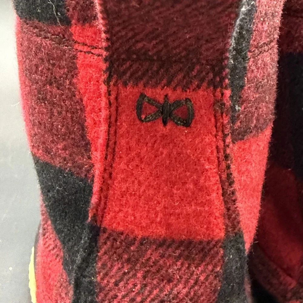 G.H. Bass Harlequin F16 Duck Boots Women's Sz 9 Red Plaid Rain Winter Lace Up